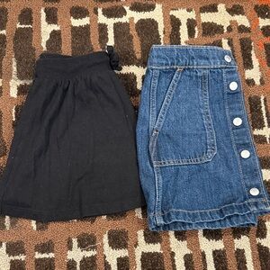 Old Navy Black and Denim Skirt Duo